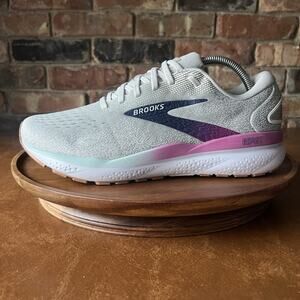 Brooks Ghost 16 Womens 11 M Gray Pink Neutral Cushion Running Shoes Sneakers